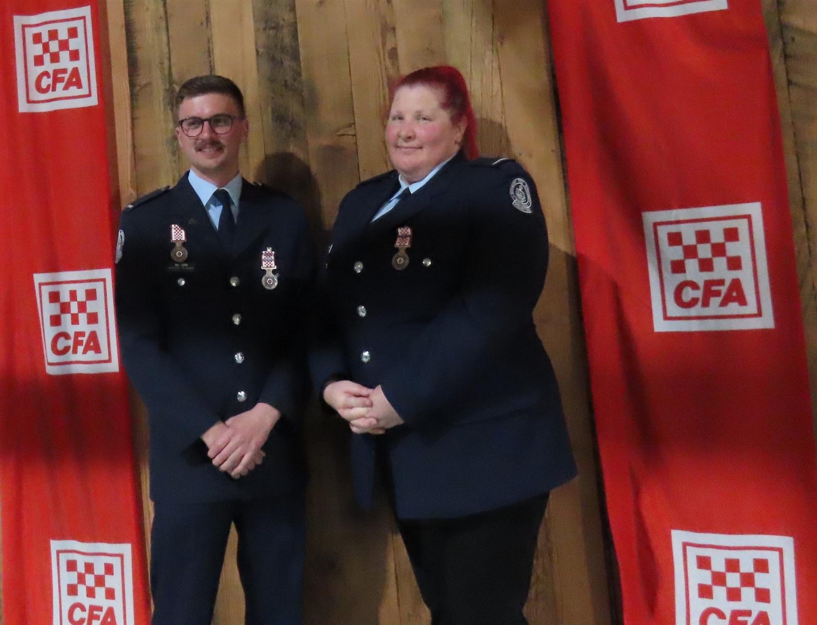 15-year service awards - 3rd Lt William Kerr and 4th Lt Katie Wilson